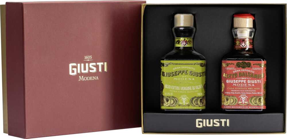 Duo Balsamico 3 Medaille & Olivenöl Je 1X0,25L Aceto Balsamico Di Modena Igp