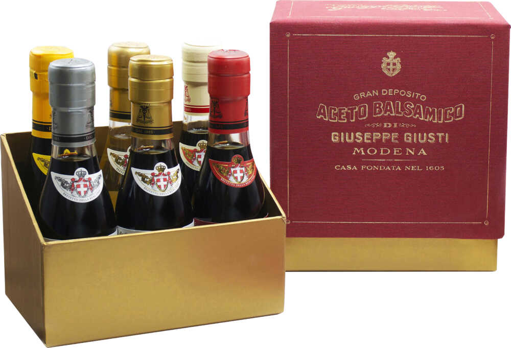 Degustationskit Historische Kollektion 6X0,1L 5X0,1L Aceto Balsamico+1X0,1L  Bianco