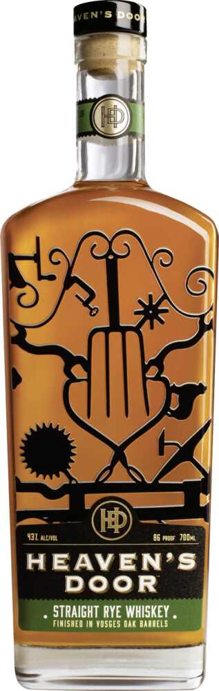 Heaven's Door Straight Rye Whiskey Finished In Vosges Oak Barrels NV  0.7 L Flasche