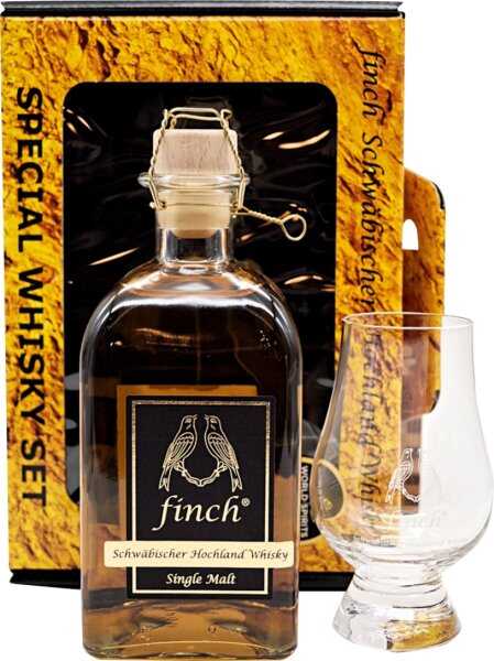 finch Whiskydestillerie Dc Single Malt Sherry Glas-Onpack NV  0.5 L Flasche