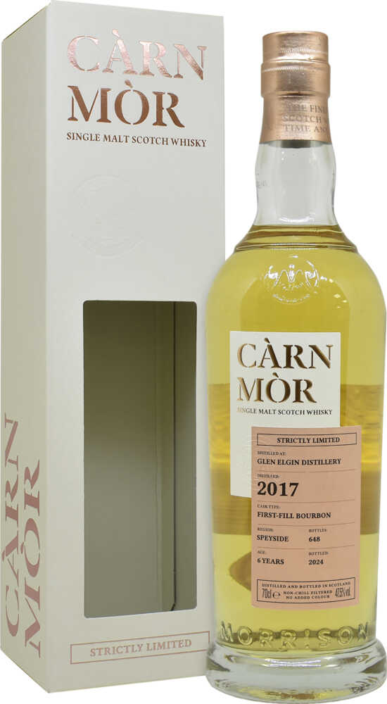 Morrison Scotch Whisky Distillers Càrn Mòr Strictly Ltd Glen Elgin  6Y Single Malt   1St Fill Bourbon A137  0.7 L Flasche