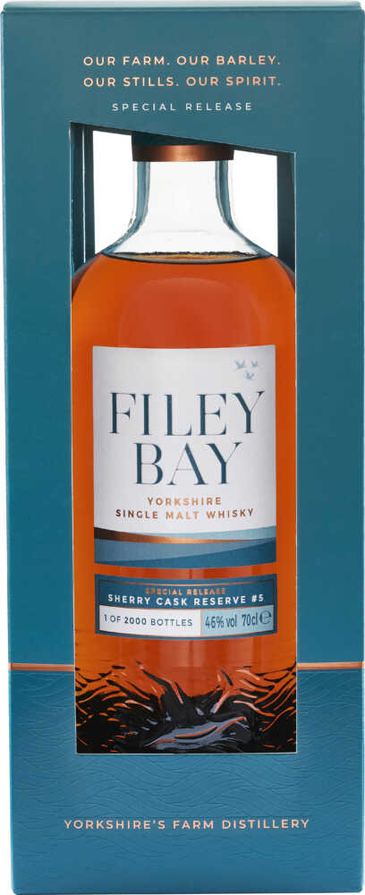 Spirit of Yorkshire Filey Bay Sherry Cask Reserve 5 Moscatel P.X. Single Malt Whisky A004  0.7 L Flasche