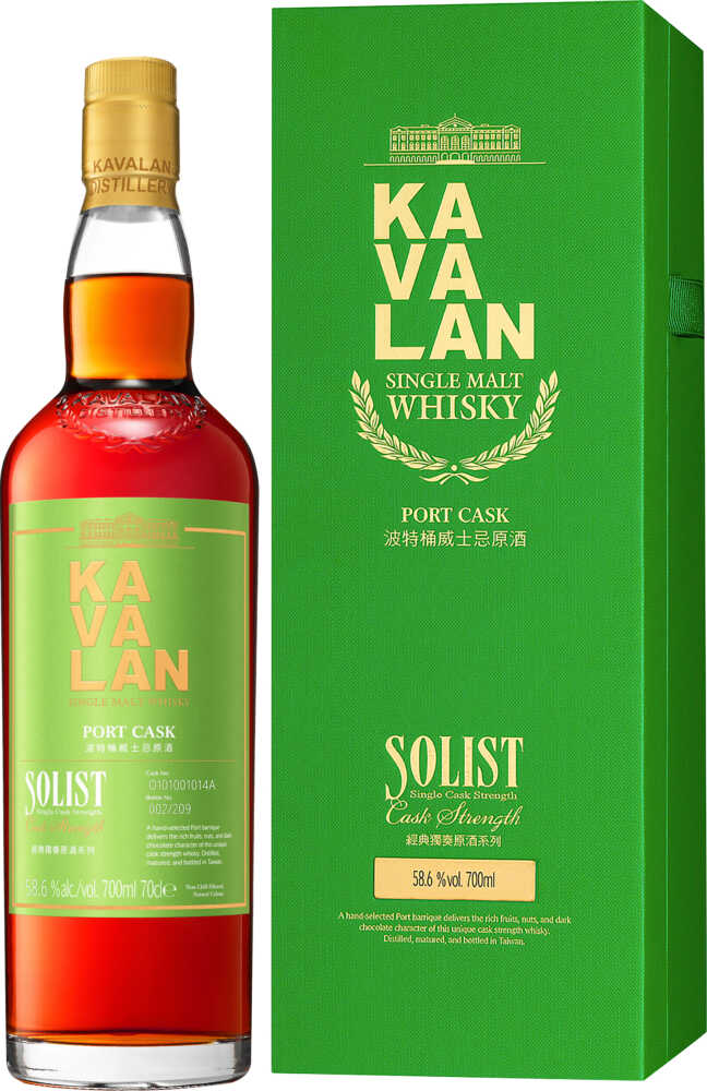 Kavalan Solist Port Cask 50-61% Cask Strength 0.7 L Flasche