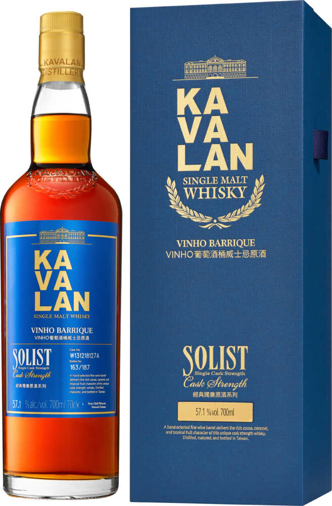Kavalan Solist Vinho Barrique 50-60% Cask Strength – Taiwanesischer Whisky Kavalan NV  0.7 L Flasche