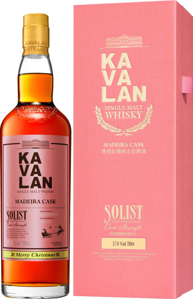 Kavalan Solist Christmas Edition Madeira Cask-Taiwanesischer Whisky A005  0.7 L Flasche