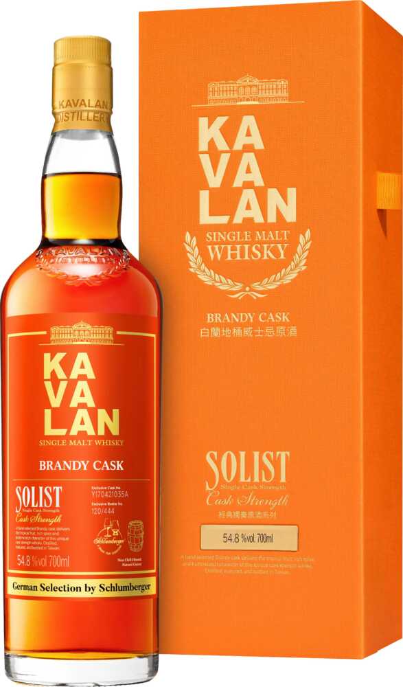 Kavalan Brandy Schlumberger Selection Brandy Cask-Taiwanesischer Whisky A007  0.7 L Flasche