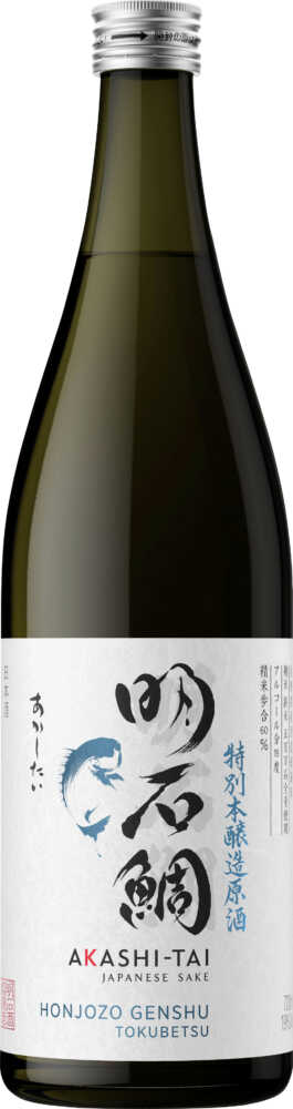 Akashi Sake Brewery Honjozo Genshu Tokubetsu Japanese Sake – Milling Rate 60% NV  0.72 L Flasche