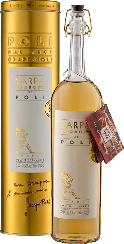 Jacopo Poli Sarpa Di Barrique Oro Di  In Geschenkröhre – NV  0.7 L Flasche