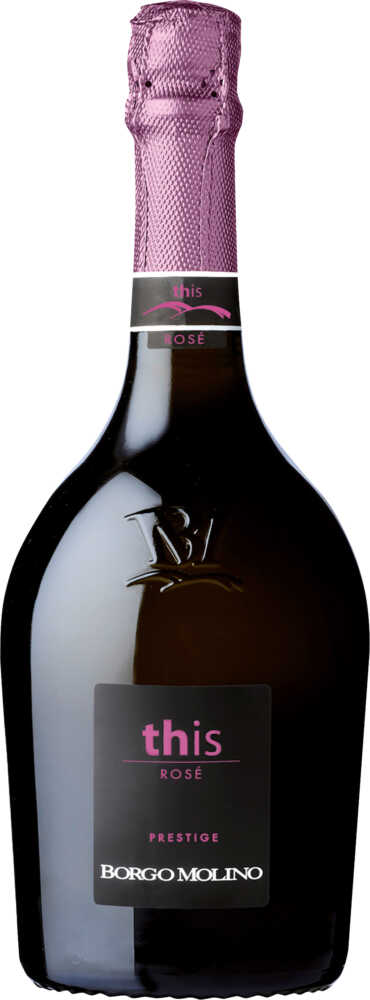 Borgo Molino Vigne & Vini This Rosé Extra Dry Vino Spumante, Marca Trevigiana IGT NV  0.75 L Flasche