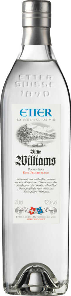 Etter Söhne AG Distillerie Zug Williams Schweizer Williams Birne, . NV  0.7 L Flasche