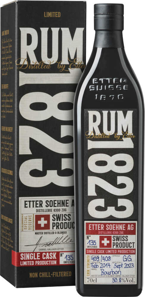 Etter Söhne AG Distillerie Zug Rum1823 – Single Cask No 135 Swiss Rum NV  0.7 L Flasche