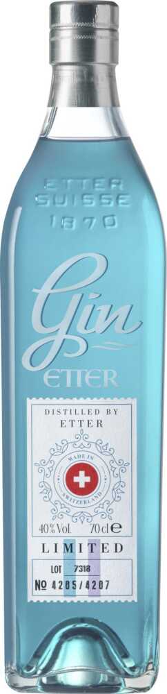 Etter Söhne AG Distillerie Zug Original  Gin Blau Schweizer Gin – Limitierte Sonderedition NV  0.7 L Flasche
