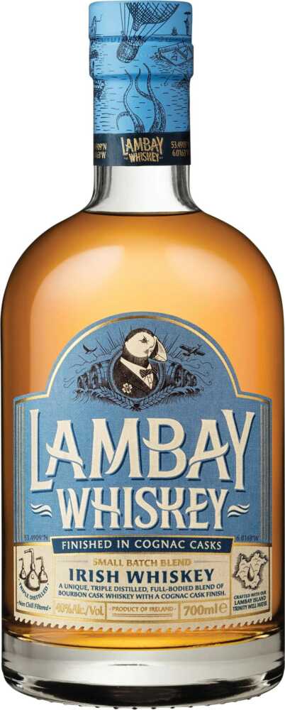 Lambay Small Batch Blend Irish Whiskey Cognac-Cask Finished NV  0.7 L Flasche