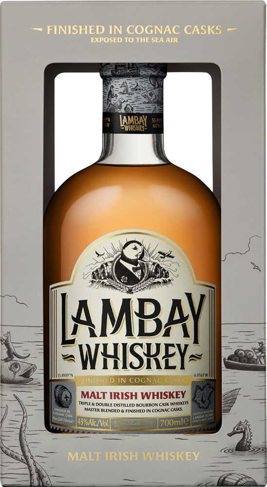 Lambay Malt Irish Whiskey Cognac-Cask Finished NV  0.7 L Flasche