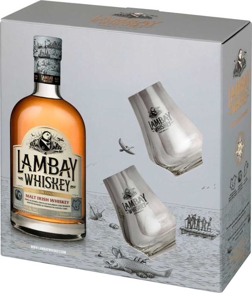 Gp Fl.+2Gläser Malt Irish Whiskey 1X0,7L Irish Whiskey + 2 Gläser