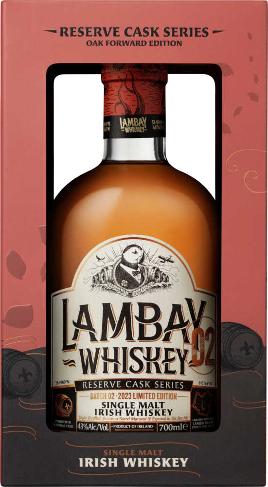 Lambay Single Malt Batch 02 Reserve Cask Series Triple Distilled – Bourbon Cask Matured A002  0.7 L Flasche