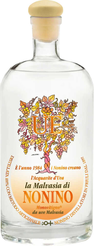 Nonino Distillatori Ùe Di Malvasia Monovitigno Acquavite DUva (Traubenbrand NV  0.5 L Flasche