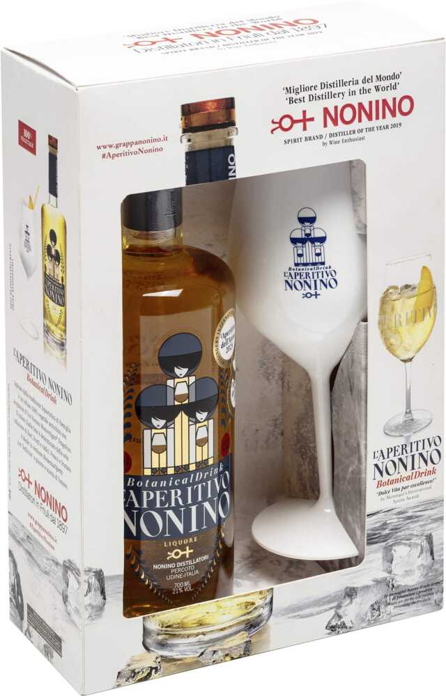 Nonino Distillatori Gp Aperitivo Botanical Spritz mit Glas 1 Fl. Aperitivo 0,7 + 1 Glas Tritan NV  0.7 L Flasche