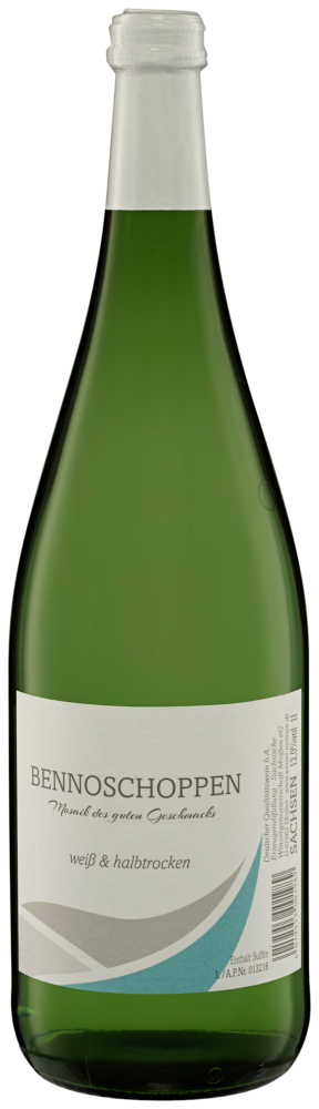 Winzergenossenschaft Meissen Wg  Bennoschoppen Weiss Halbtrocken NV  1 L Flasche