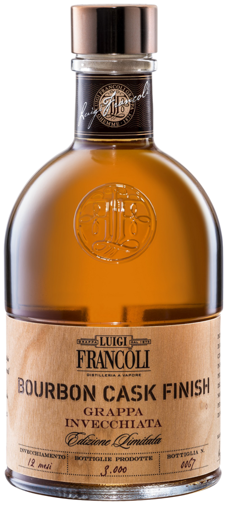 Luigi Francoli Grappa Bourbon Cask Finish NV  0.5 L Flasche