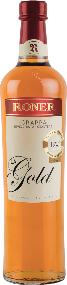 Roner Grappa La Gold Riserva 40% 0.7 L Flasche