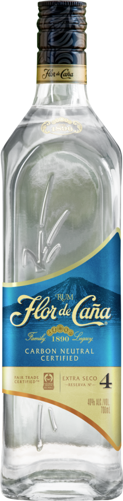 Flor de Caña Rum Extra Seco 4 Years White 40% 0.7 L Flasche