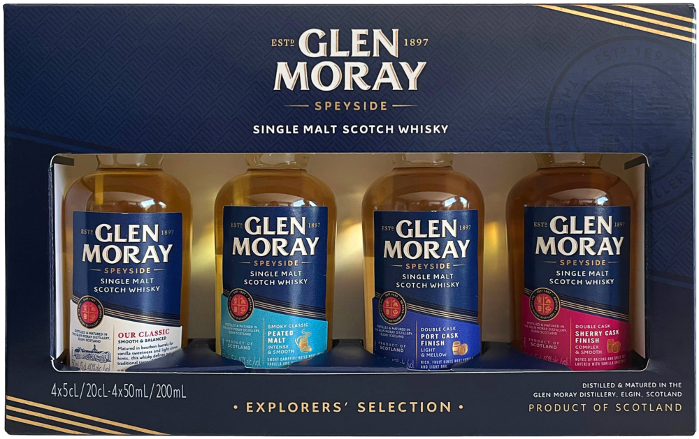 Glen Moray Mini Tasting-Set 40% 4 X 5Cl 1 L Flasche