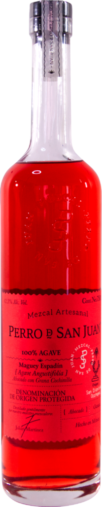 Perro de San Juan Mezcal Abocado Grana Cochinilla 42 3% NV  0.7 L Flasche