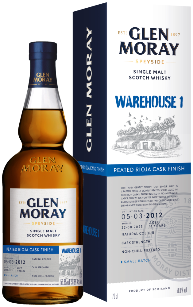 Glen Moray Warehouse 1  Peated Cask Finish Single Malt Whisky NV  0.7 L Flasche