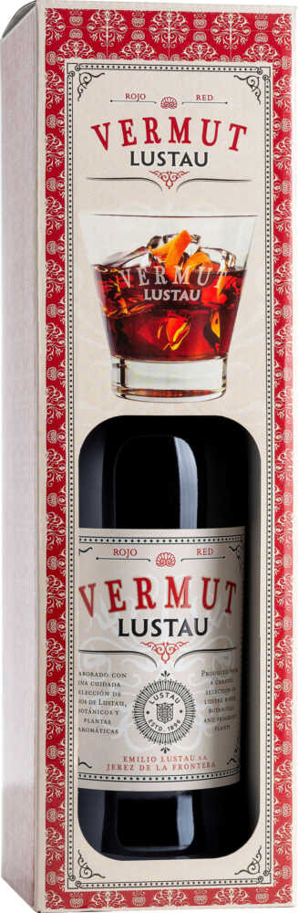 Emilio Lustau Vermouth Red Onpack in Geschenkverpackung mit Glas NV  0.75 L Flasche