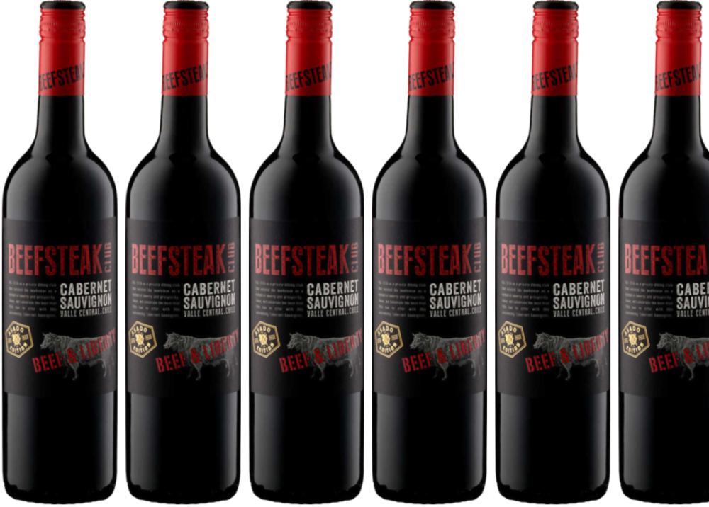 6-er Vorteils-Weinpaket – Cabernet Sauvignon – Beefsteak Club aus Chile – Region Valle Central