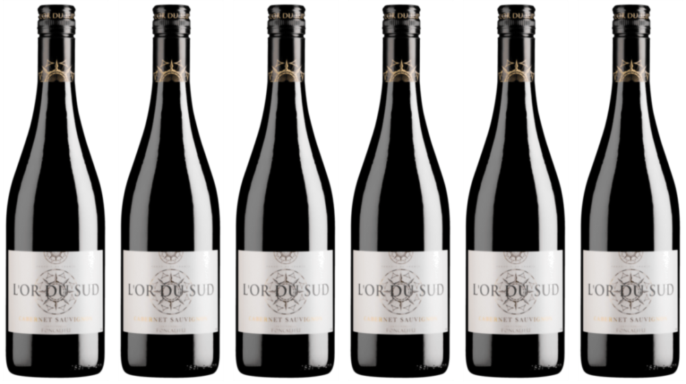 6-er Vorteils-Weinpaket – Cabernet Sauvignon – L'Or du Sud aus Frankreich – Region