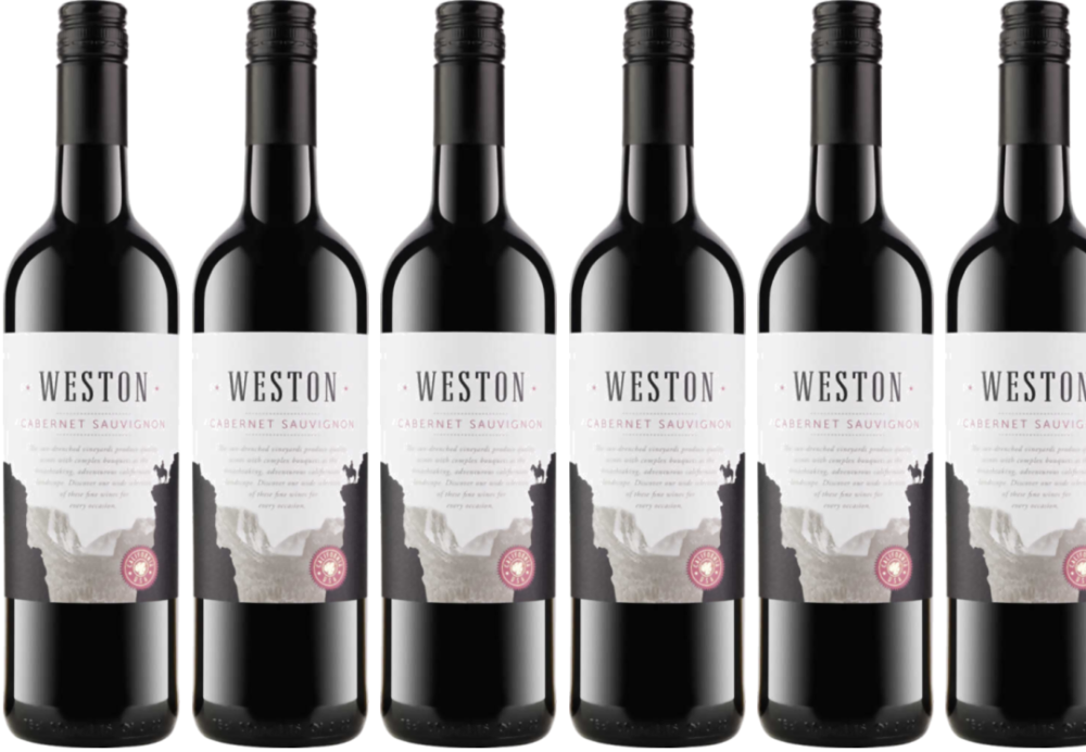 6-er Vorteils-Weinpaket – Cabernet Sauvignon – Weston Estate aus USA – Region Kalifornien