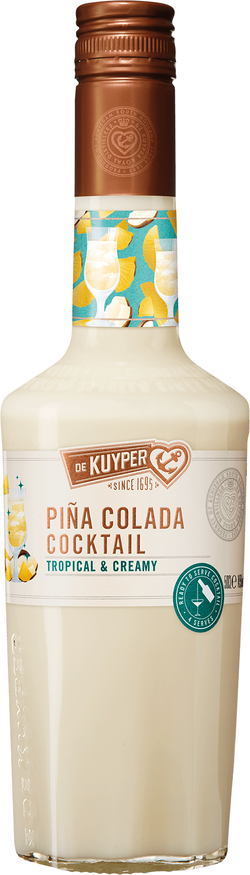 De Kuyper Piña Colada Cocktail  Ready To Serve NV  0.5 L Flasche